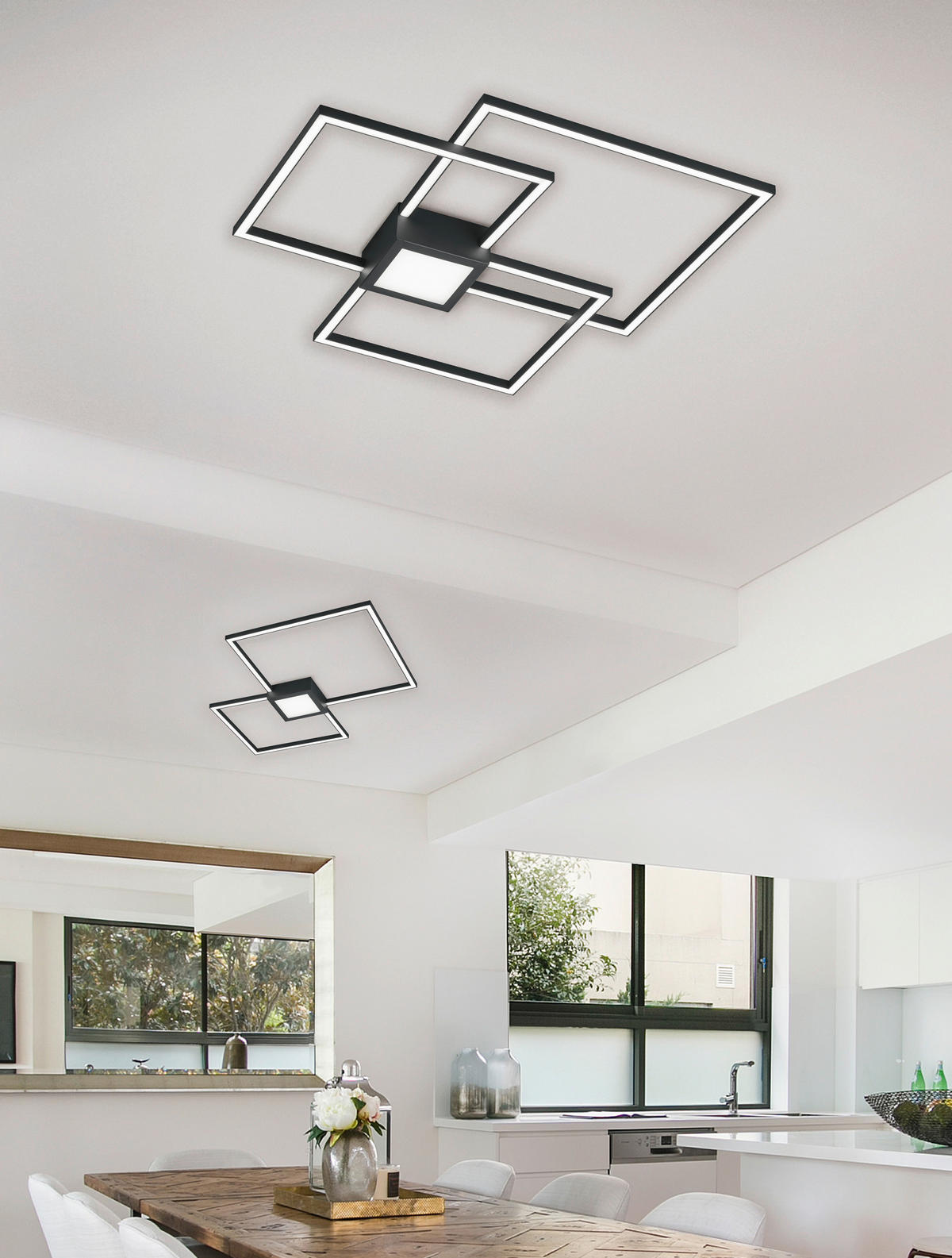 Deckenleuchte 676210442 anthrazit Metall B/H/L: ca. 66x6x67 cm LED-Deckenleuchte_Hydra - anthrazit (67,00/66,00/6,00cm)