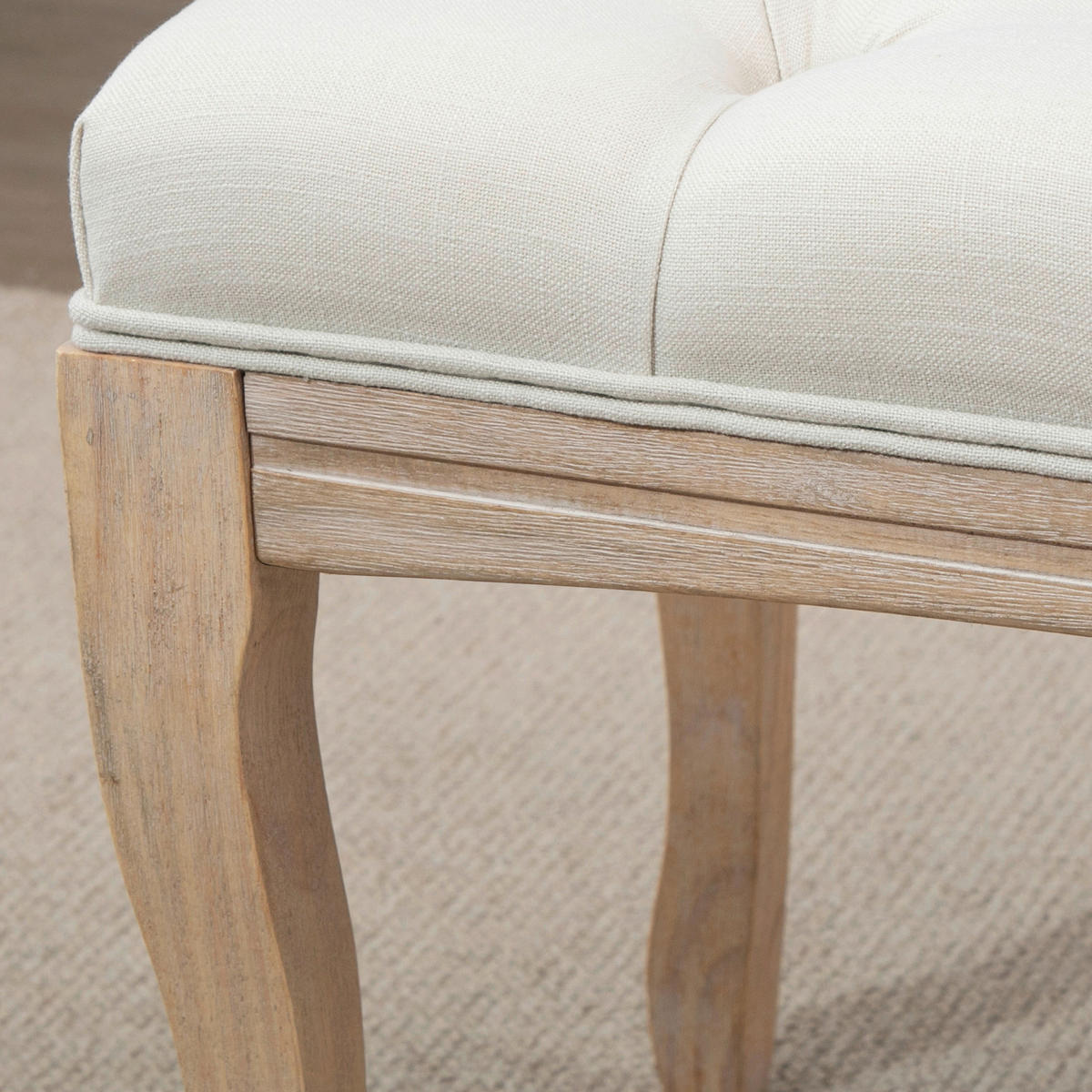 Polsterbank 837-178BG beige B/H/T: ca. 110x48x40 cm 837-178BG - beige/Eiche (110,00/48,00/40,00cm) - HOMCOM