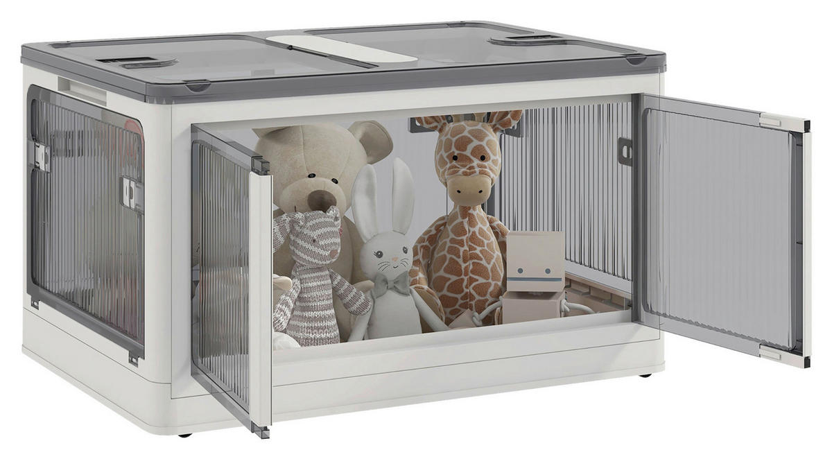 HOMCOM Aufbewahrungsbox weiß B/H/L: ca. 47x67x38 cm Aufbewahrungsbox - weiß (38,00/47,00/67,00cm) - HOMCOM