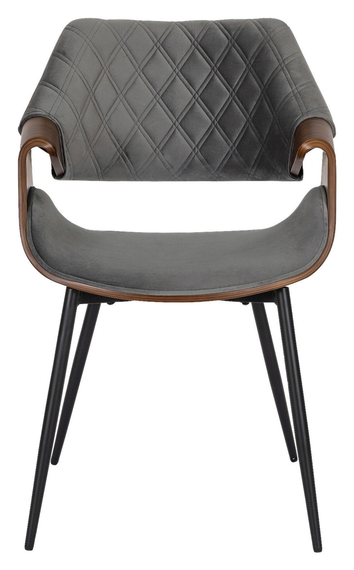 Stuhl DAKOTA nussbaum grau Velourstoff B/H/T: ca. 59x86x50 cm DAKOTA - nussbaum/grau (59,00/86,00/50,00cm) - WIPMEB