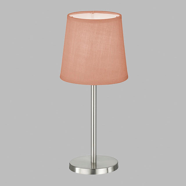 easy! by FHL Tischleuchte 850226 Eve rosa nickel matt Textil Metall H/D: ca. 30x14 cm E14 1 Brennstellen Eve - nickel matt/rosa (14,00/30,00cm) - easy! by FHL