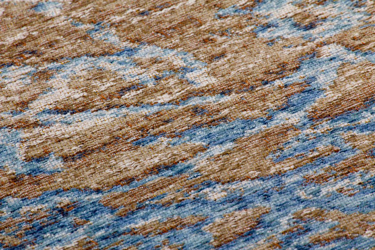 360Living Teppich Blaze blau B/L: ca. 155x230 cm Blaze - blau/beige (155,00/230,00cm) - 360Living