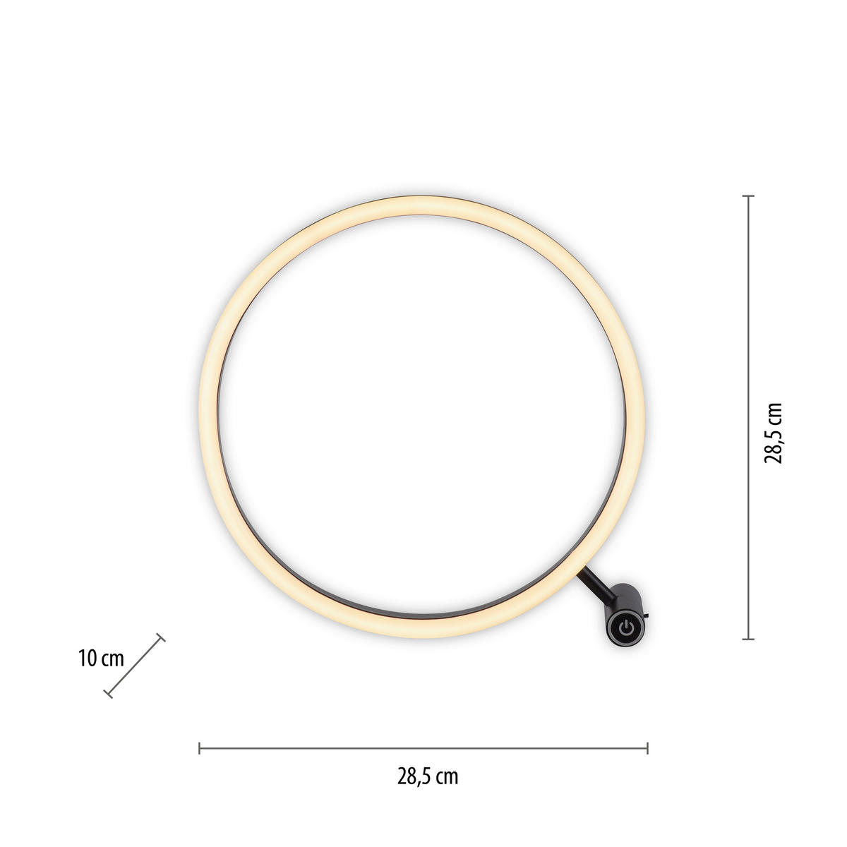 Just Light LED-Touch-Tischleuchte RITUS 15390-13 weiß anthrazit Metall B/H/T: ca. 30x30x10 cm 1 Brennstellen RITUS - weiß/anthrazit (30,00/30,00/10,00cm) - Just Light