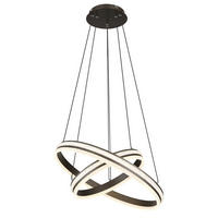 GLOBO LED-Pendelleuchte titanfarbig klar Metall Kunststoff H/D: ca. 120x60 cm GROUNI - klar/titanfarbig (60,00/120,00cm) - GLOBO