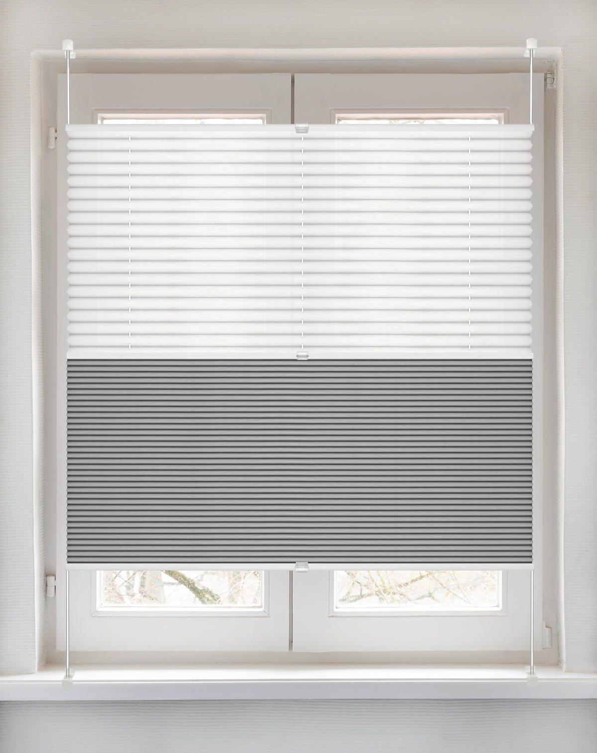 Spannplissee Double weiß B/L: ca. 40x130 cm Double - weiß (40,00/130,00cm)