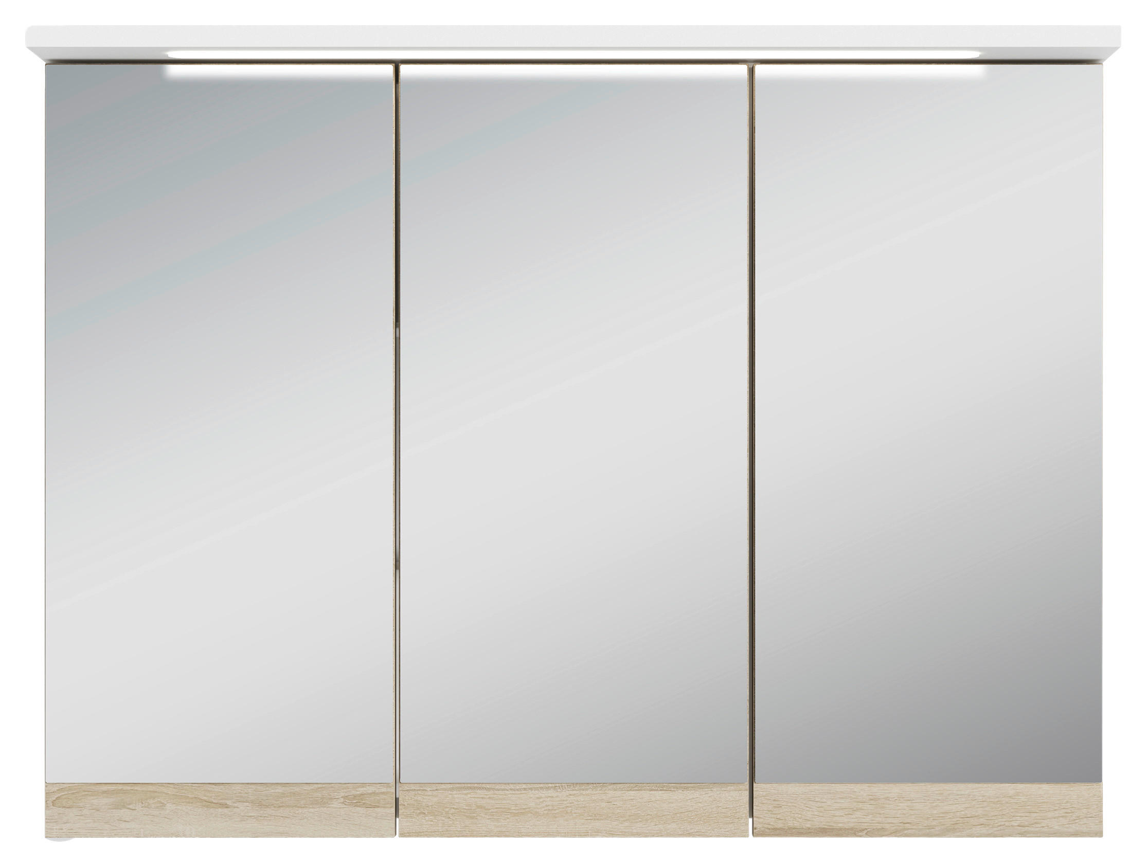 Spiegelschrank MARINO weiß matt Eiche Sonoma Nachbildung B/H/T: ca. 80x60x20 cm MARINO - Eiche/weiß (80,00/60,00/20,00cm) - byLIVING