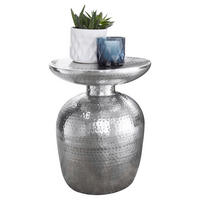 Beistelltisch silber lackiert Aluminium B/H/T/D: ca. 36,5x46x36,5x36,5 cm Beistelltisch - silber (36,50/46,00/36,50cm) - Wohnling