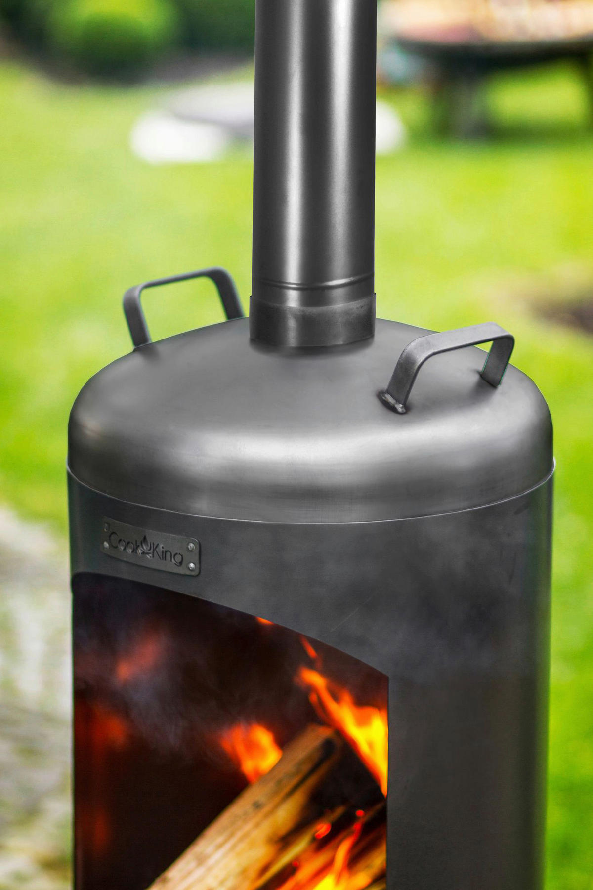 CookKing Gartenofen Faro schwarz Stahl B/H/T: ca. 40x158x40 cm Faro - schwarz (40,00/158,00/40,00cm) - CookKing