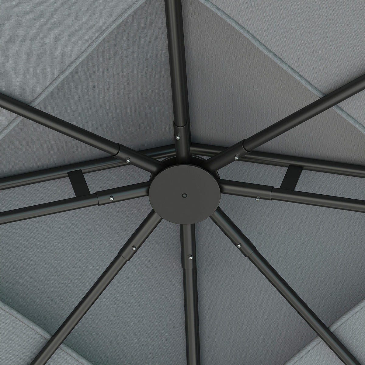 Outsunny Pavillon dunkelgrau Polyester B/H/L: ca. 306x269x306 cm Pavillon - dunkelgrau (306,00/306,00/269,00cm) - Outsunny