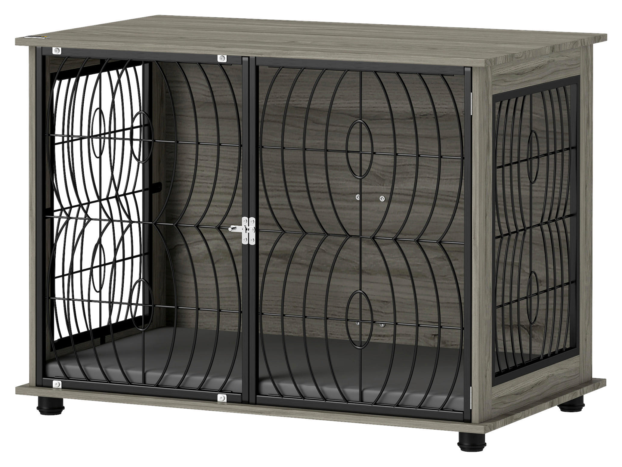 PawHut Hundekäfig grau Spanplatte B/H/L: ca. 60x73,5x100 cm