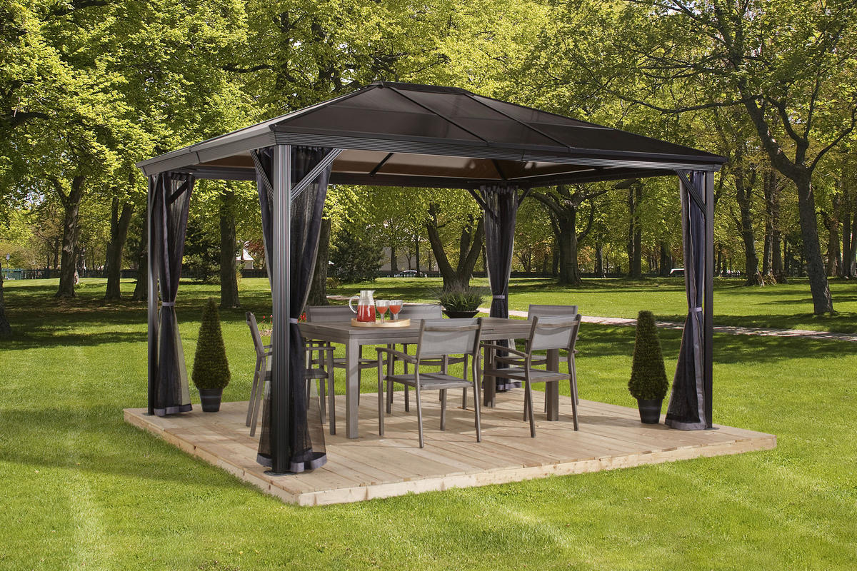 Sojag Pavillon Verona anthrazit Aluminium B/H/T: ca. 298x260x423 cm Verona - anthrazit (298,00/260,00/423,00cm) - Sojag