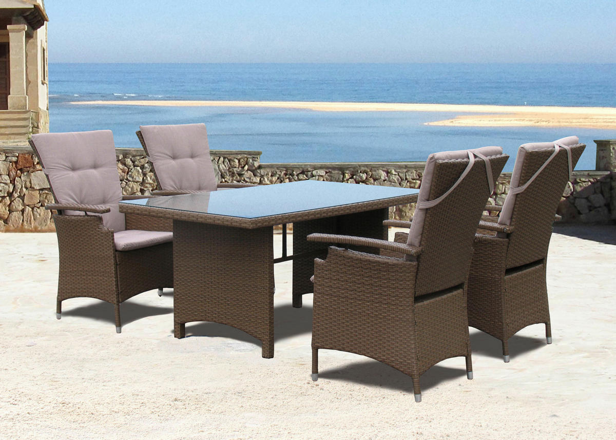 Grasekamp Gartentisch Coffee braun Polyrattan B/H/L: ca. 90x72x150 cm Coffee - braun (150,00/90,00/72,00cm) - Grasekamp