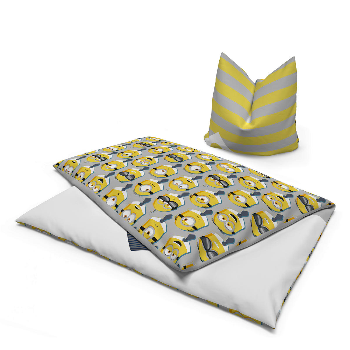 Microfaser Bettwäsche Minions Minions - weiß/gelb (135,00/200,00cm)