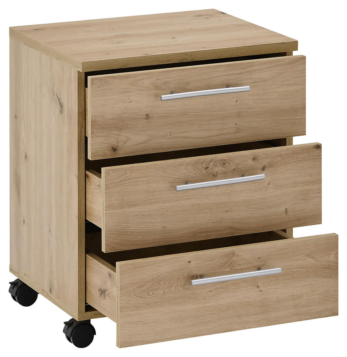Rollcontainer Ben Eiche Artisan Nachbildung B/H/T: ca. 40x56x39 cm Ben - Eiche (40,00/56,00/39,00cm)