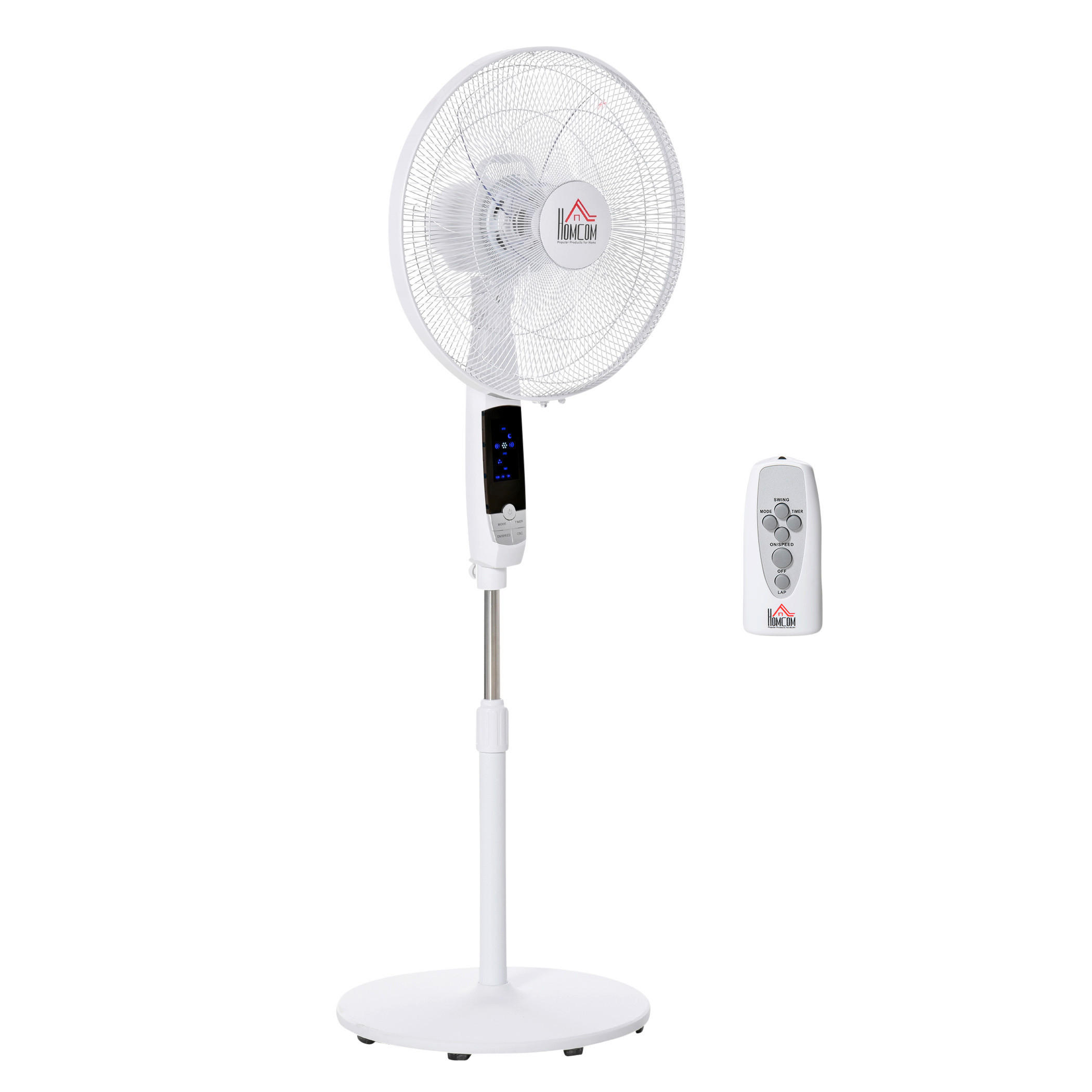 HOMCOM Ventilator weiß Kunststoff Edelstahl Polypropylen B/H/L: ca. 45x42x138 cm Standventilator - weiß (138,00/45,00/42,00cm) - HOMCOM