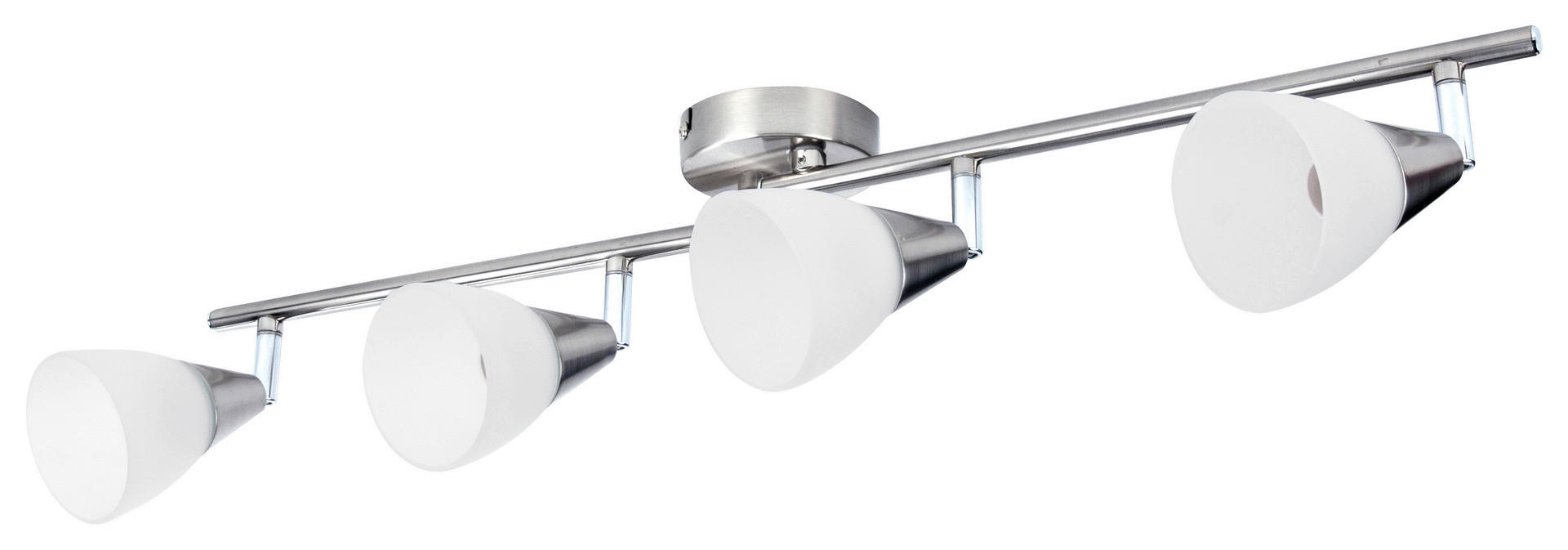 POCOline Spotbalken Tadea nickel matt weiß Metall Glas B/H/L: ca. 9x20x70 cm E14 4 Brennstellen Tadea - weiß/nickel matt (70,00/9,00/20,00cm) - POCOline