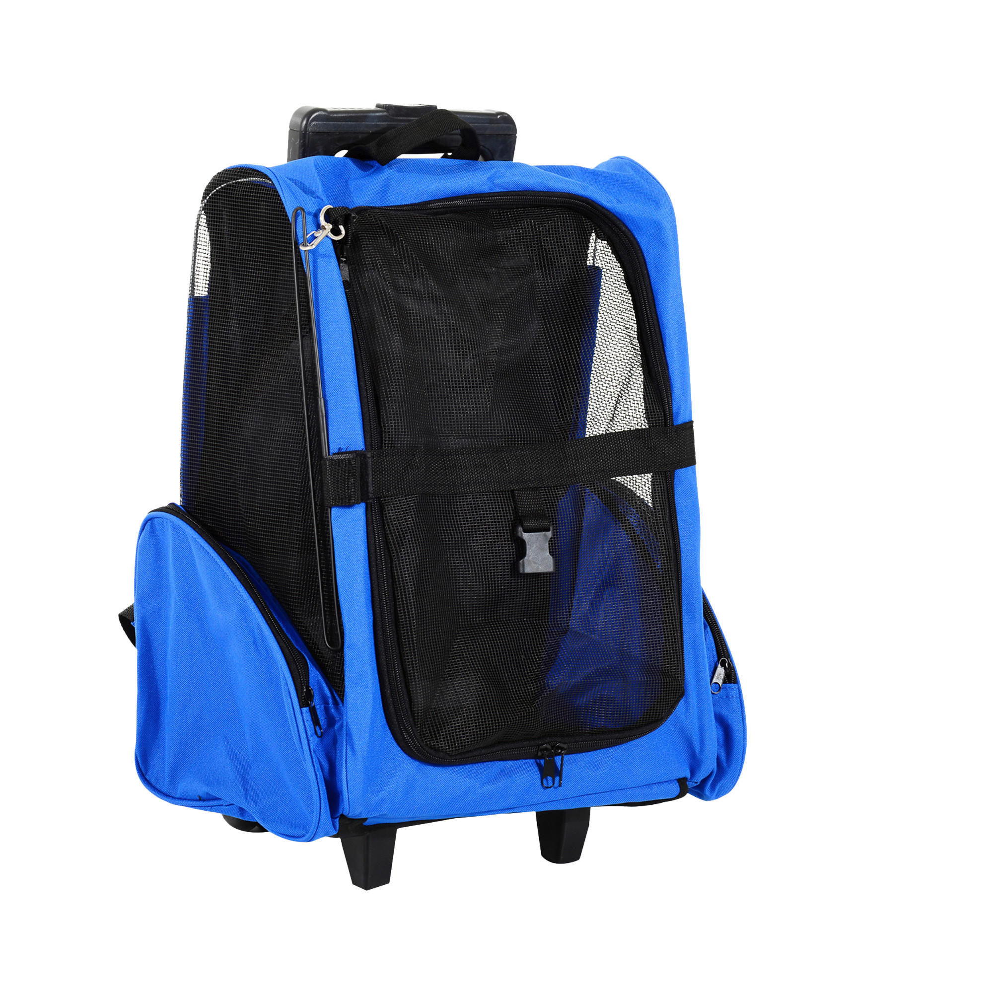 PawHut Hunde-Zubehör schwarz Edelstahl B/H/L: ca. 25x42x55 cm Tragetasche - blau/schwarz (55,00/25,00/42,00cm) - PawHut