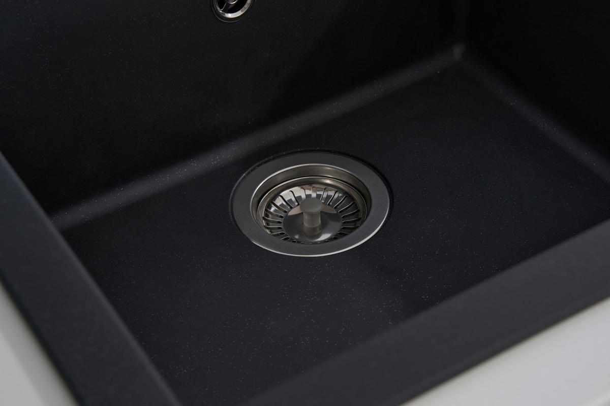 Respekta Einbauspüle Ohio 50 x 44 S schwarz Mineralite B/H/T: ca. 44x19x50 cm Ohio 50 x 44 S - schwarz (44,00/19,00/50,00cm) - Respekta