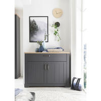 Kommode Elastir Graphit Artisan Nachbildung B/H/T: ca. 128x90x40 cm Elastir - Eiche/Graphit (128,00/90,00/40,00cm)