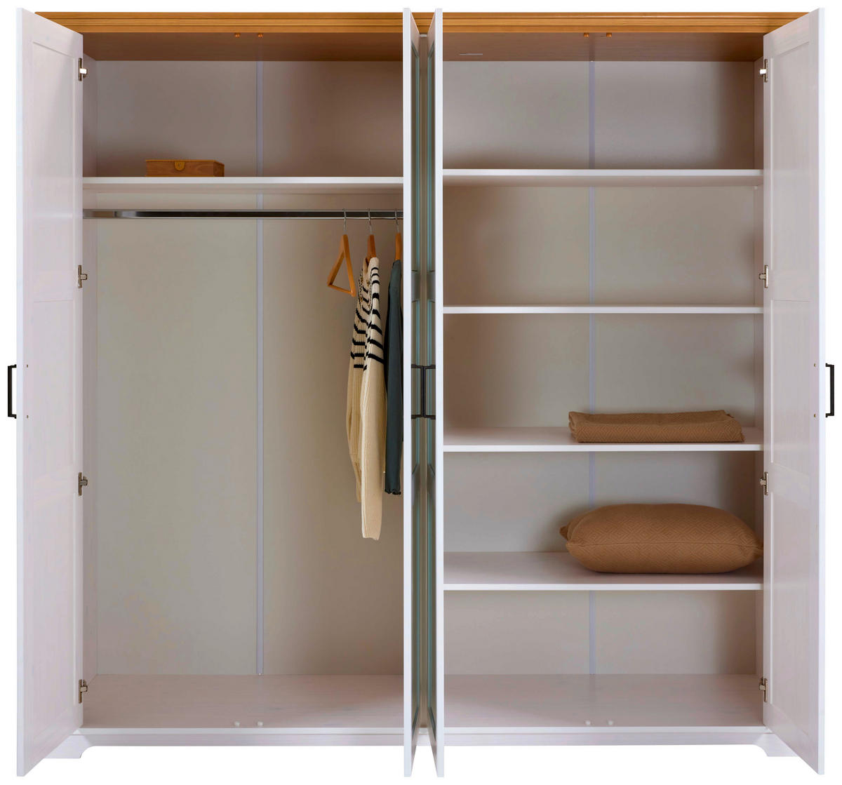 Kleiderschrank Maluno weiß B/H/L: ca. 64x208x215,6 cm Maluno - weiß (215,60/64,00/208,00cm) - Inter Link