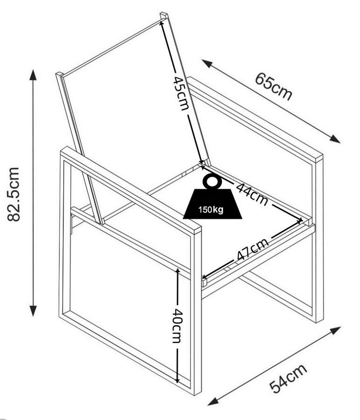 VCM Gartenstuhl anthrazit Textilene B/H/L: ca. 54x83x65 cm Gartenstuhl 4er Set - anthrazit (65,00/54,00/83,00cm) - VCM
