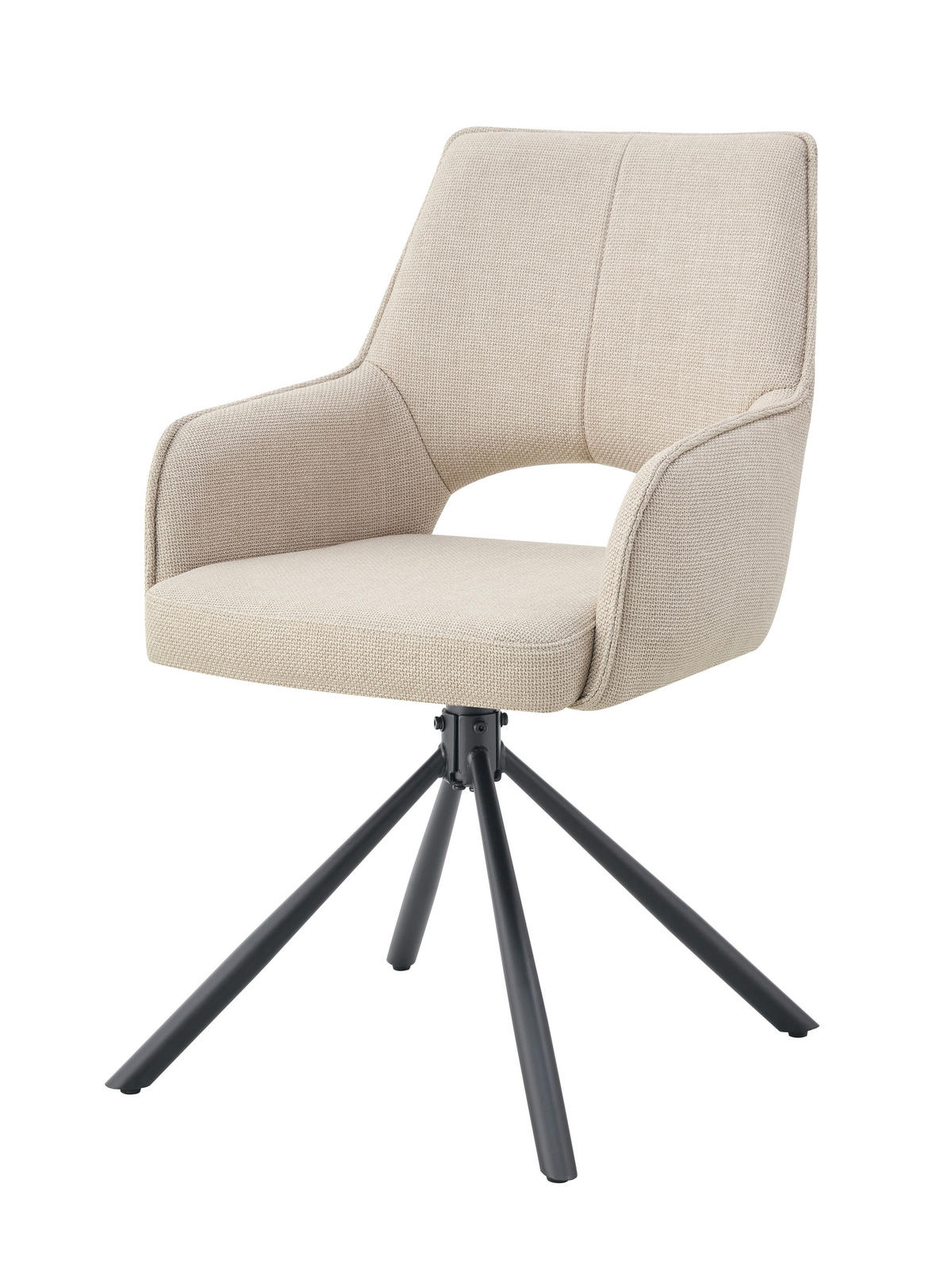 Drehstuhl JANA, 2er Set creme schwarz Webstoff B/H/T: ca. 57x91x64 cm JANA, 2er Set - creme/schwarz (57,00/91,00/64,00cm) - xonox.home