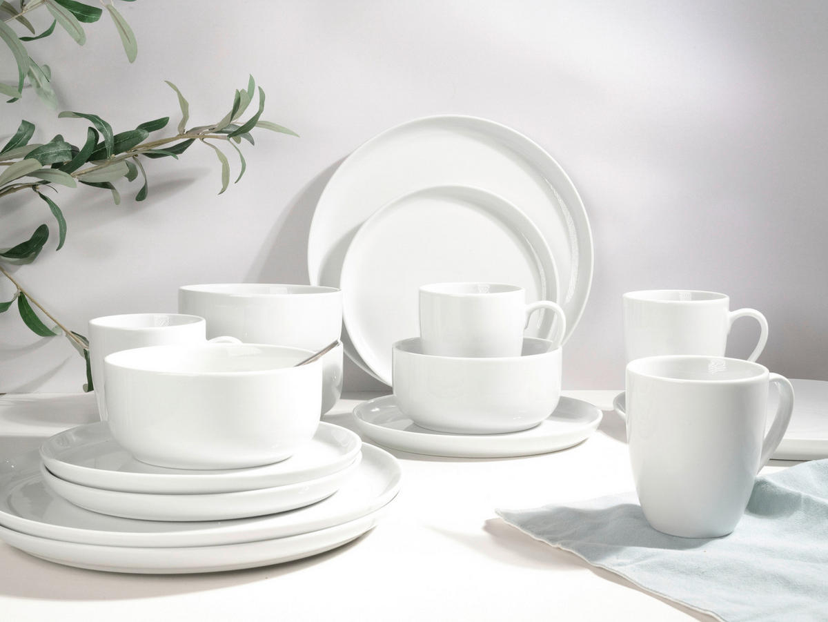 CreaTable Kombiservice Scandi weiß Porzellan 16 tlg. Scandi - weiß - CreaTable