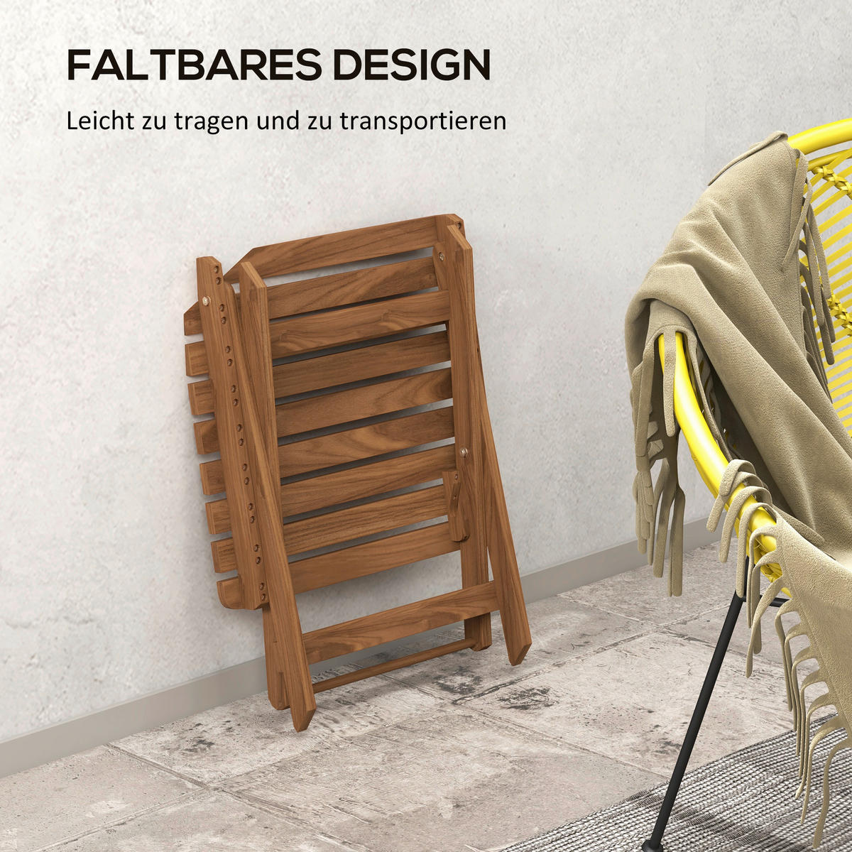 Outsunny Garten-Beistelltisch 2er-Set teak Akazie B/H/L: ca. 45x45x45 cm Garten-Beistelltisch 2er-Set - teak (45,00/45,00/45,00cm) - Outsunny