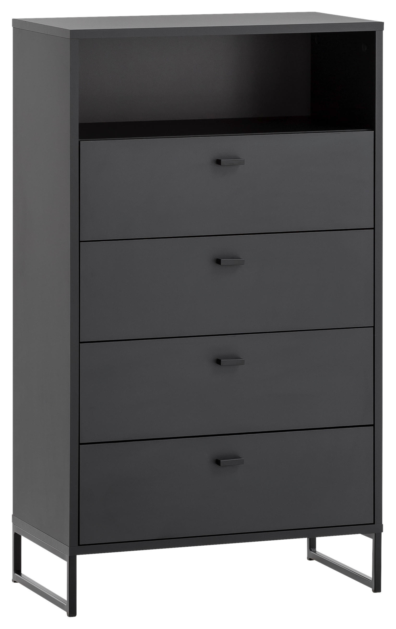 Midischrank Janne schwarz matt B/H/T: ca. 60,2x103,9x33 cm Janne - schwarz (60,20/103,90/33,00cm) - Möbelpartner