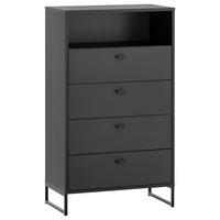 Midischrank Janne schwarz matt B/H/T: ca. 60,2x103,9x33 cm Janne - schwarz (60,20/103,90/33,00cm) - Möbelpartner