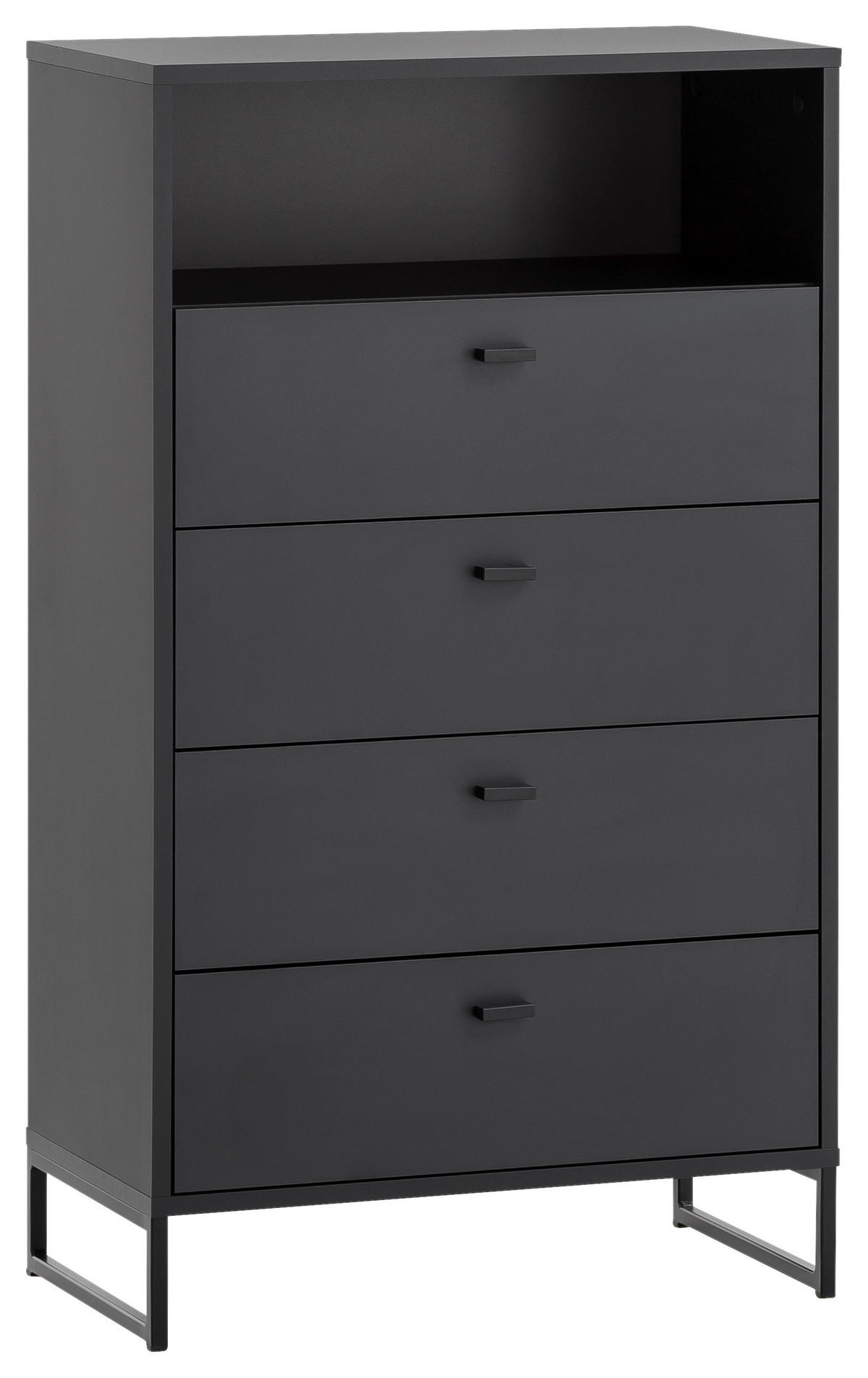 Midischrank Janne schwarz matt B/H/T: ca. 60,2x103,9x33 cm Janne - schwarz (60,20/103,90/33,00cm) - Möbelpartner