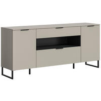 Sideboard Noida Kaschmirgrau Nachbildung schwarz B/H/T: ca. 80x185x41 cm Noida - schwarz (80,00/185,00/41,00cm) - xonox.home