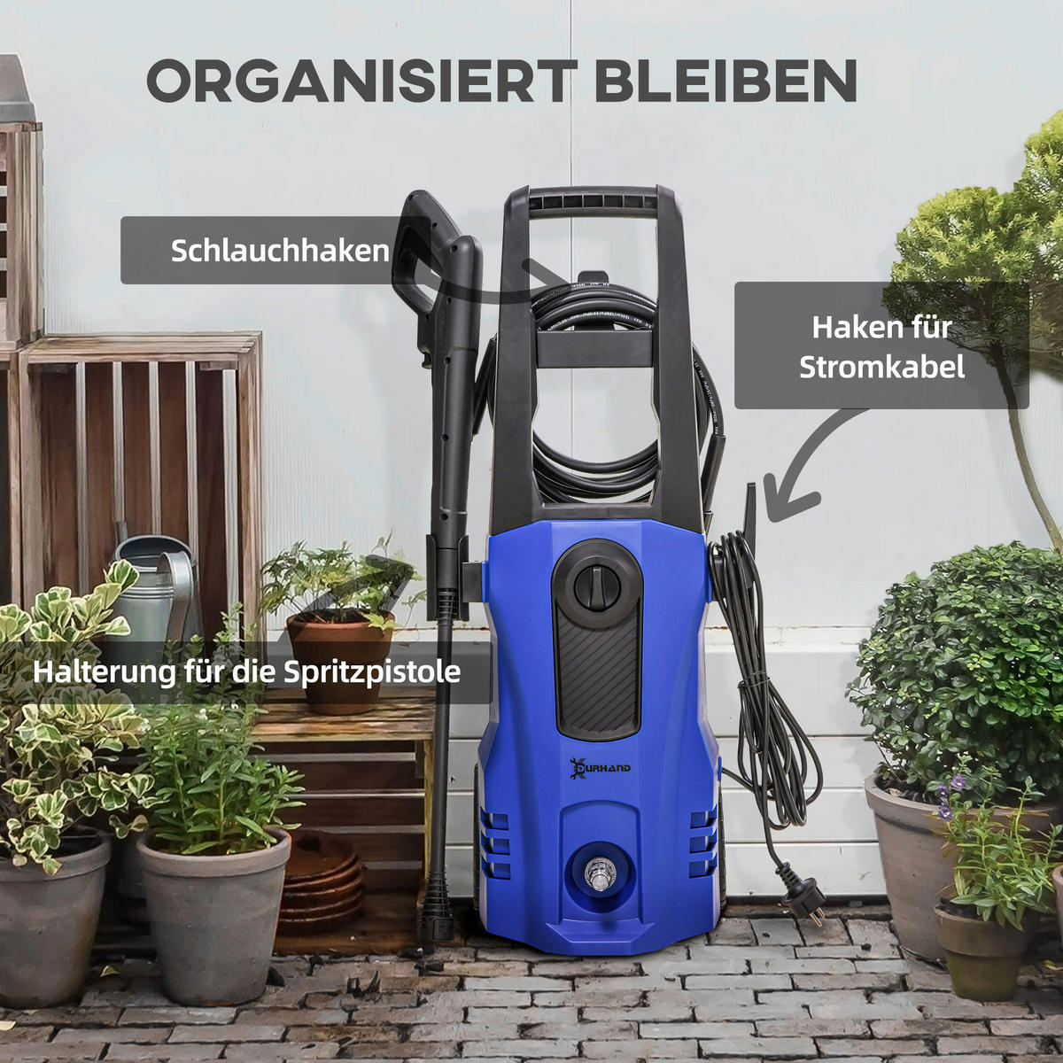 DURHAND Hochdruckreiniger mit Zubehör Hochdruckreiniger_mit_Zubehör - blau (35,00/27,00/78,00cm) - DURHAND