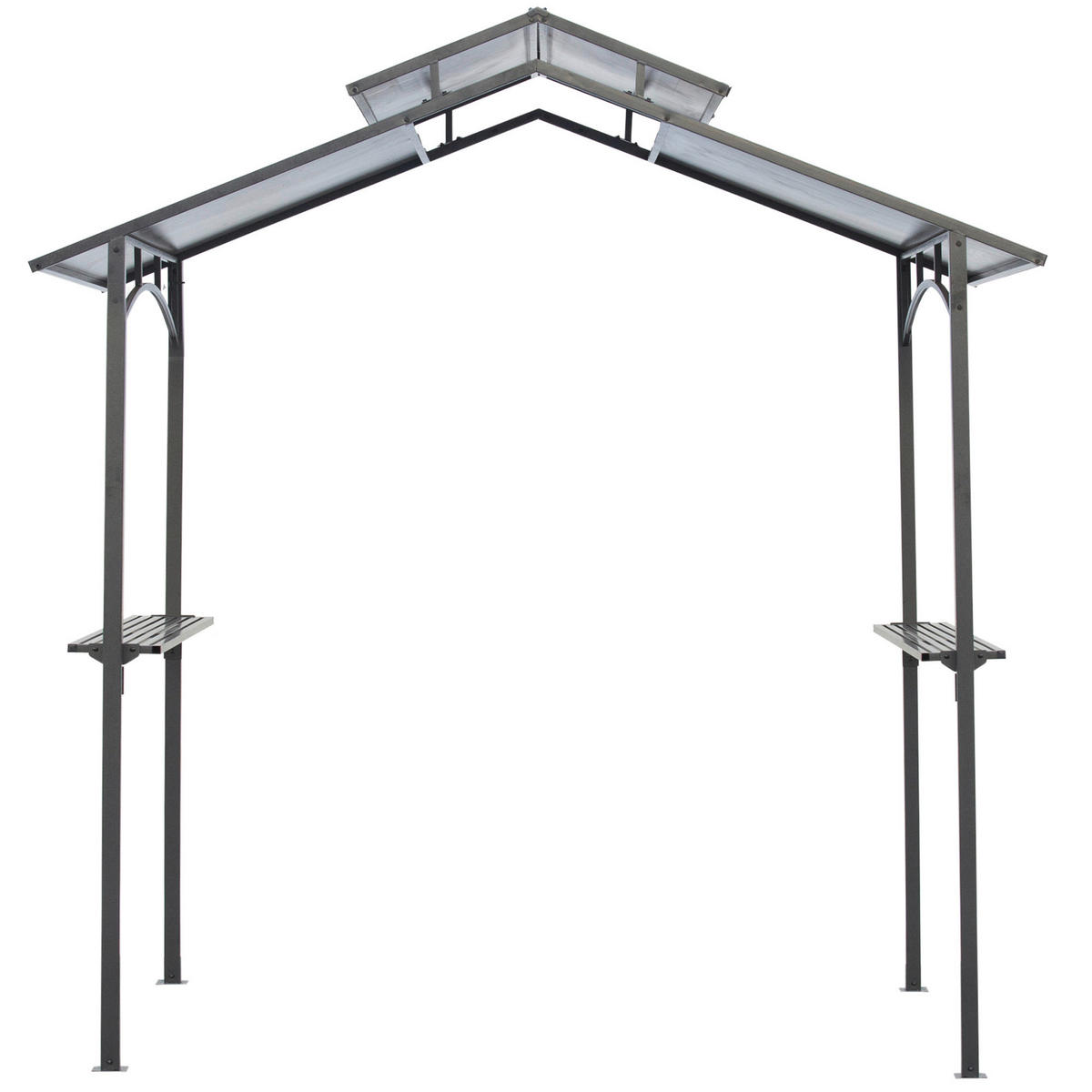 Outsunny Grillpavillon mit Flammschutzdach braun Stahl B/H/L: ca. 150x250x240 cm Grillpavillon_mit_Flammschutzdach - braun/schwarz (240,00/150,00/250,00cm) - Outsunny