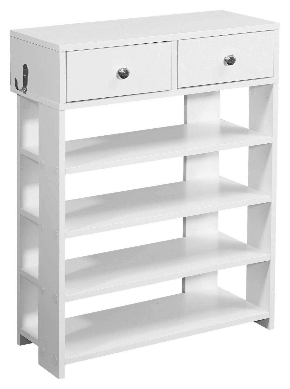 Schuhregal weiß B/H/T: ca. 60x79x24 cm Schuhregal - weiß (60,00/79,00/24,00cm) - Wohnling