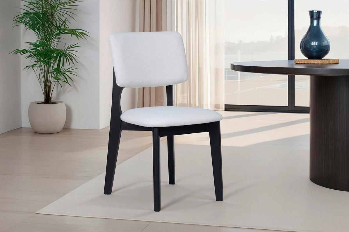 Stuhl ELSA schwarz beige Webstoff B/H/T: ca. 48x87x54 cm ELSA - beige/schwarz (48,00/87,00/54,00cm) - byLIVING