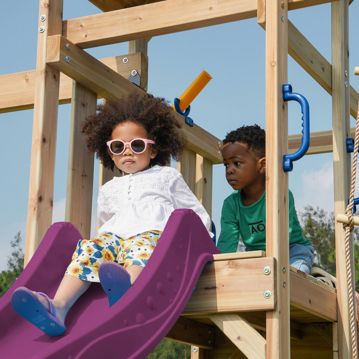 AXI Spielturm Moos lila B/H/L: ca. 342x267x375 cm Moos - lila/braun (375,00/342,00/267,00cm) - AXI