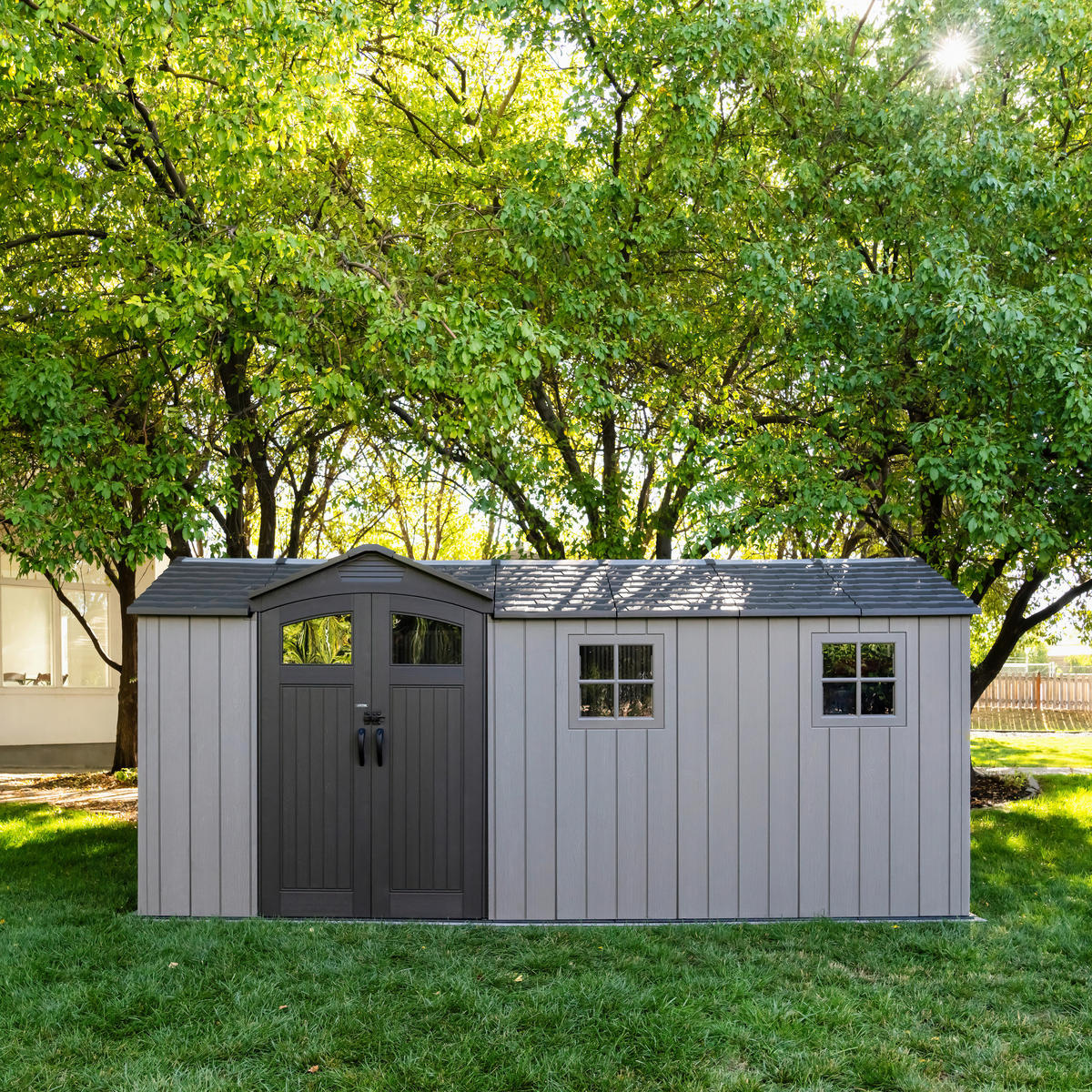 Lifetime Gerätehaus Idaho grau B/H/L: ca. 498x227x214 cm Idaho - grau (214,00/498,00/227,00cm) - Lifetime