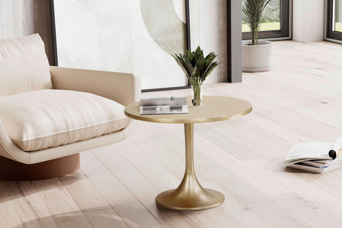 Couchtisch gold Optik H/T: ca. 47x60 cm Couchtisch - gold (60,00cm) - Wohnling