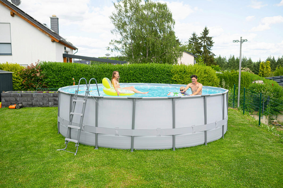 Summer Waves Poolset Elite B/H/L: ca. 549x132x549 cm Elite - grau (549,00/549,00/132,00cm) - Summer Waves