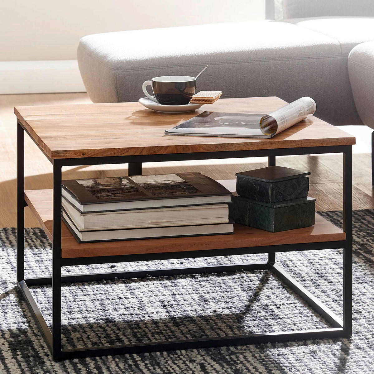 Couchtisch braun B/H/T: ca. 60x41x60 cm Couchtisch - braun (60,00/41,00/60,00cm) - Wohnling