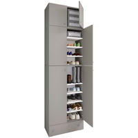 Schuhschrank Lona grau weiß B/H/T: ca. 70x240x39 cm Lona - weiß/grau (70,00/240,00/39,00cm) - VCM Möbel