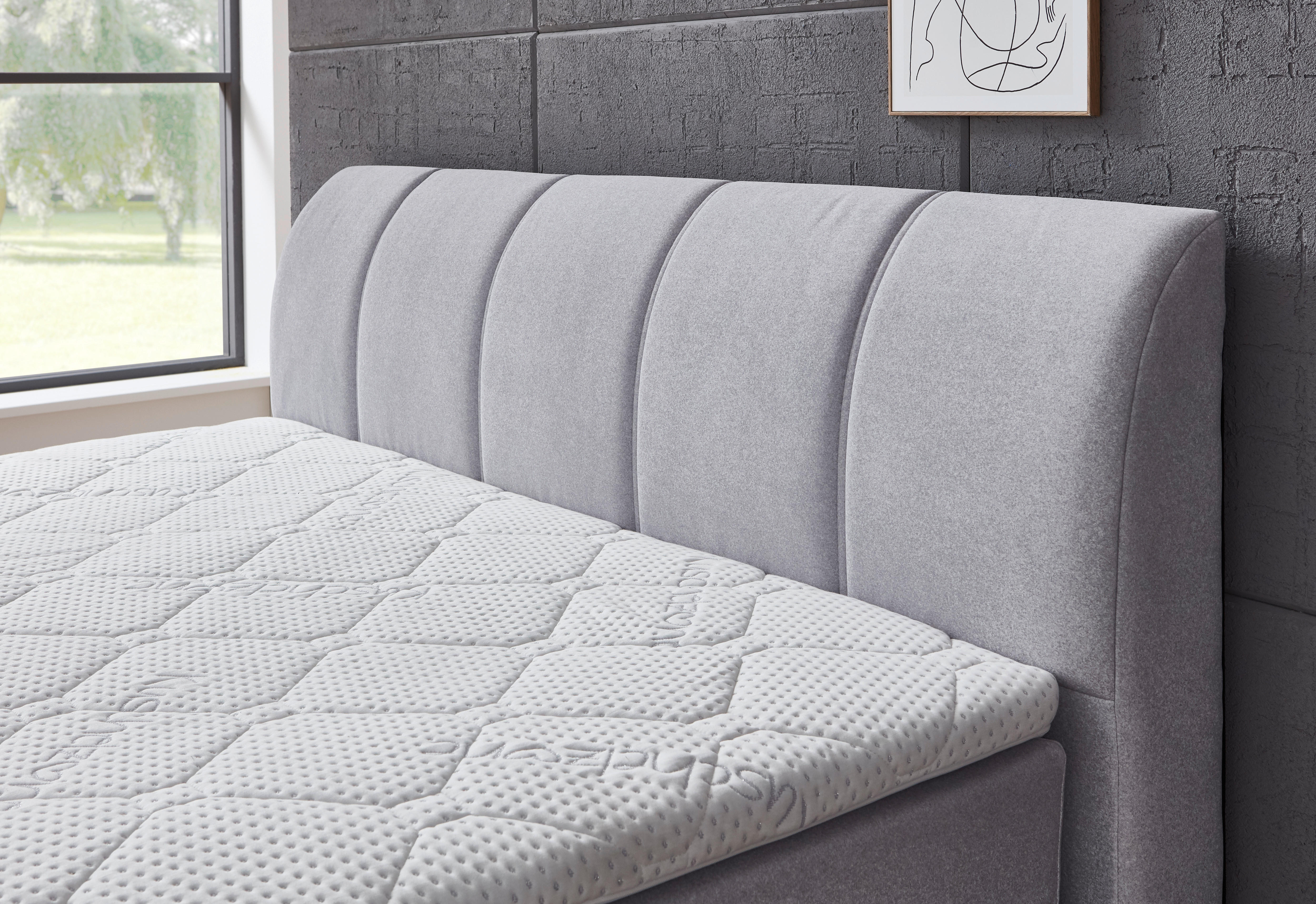 Boxspringbett Graz silber Liegefläche B/L: ca. 180x200 cm Graz - silber (188,00/108,00/218,00cm)