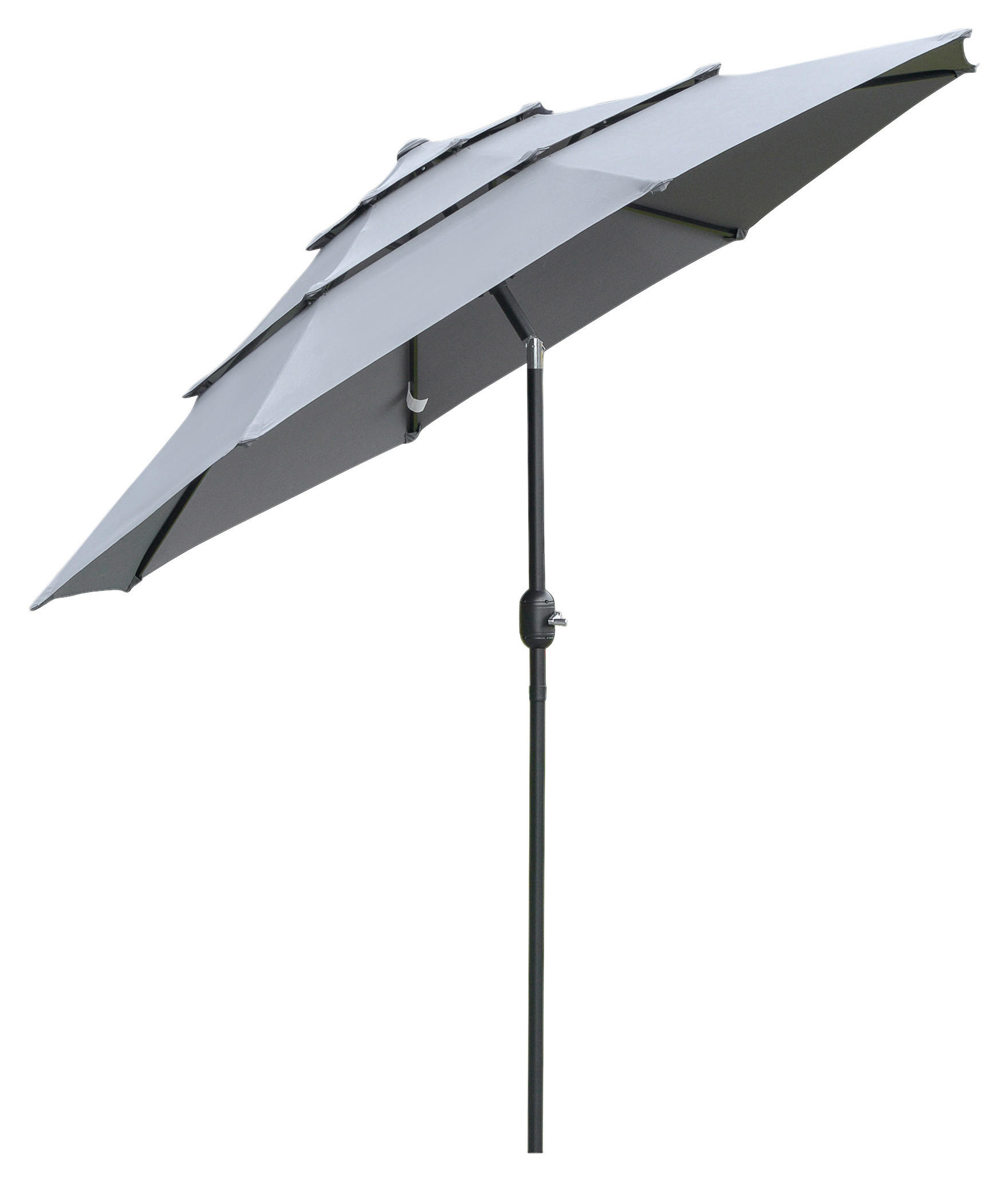 Outsunny Sonnenschirm dunkelgrau Stahl H/D: ca. 235x265 cm Sonnenschirm - schwarz/dunkelgrau (265,00/235,00cm) - Outsunny