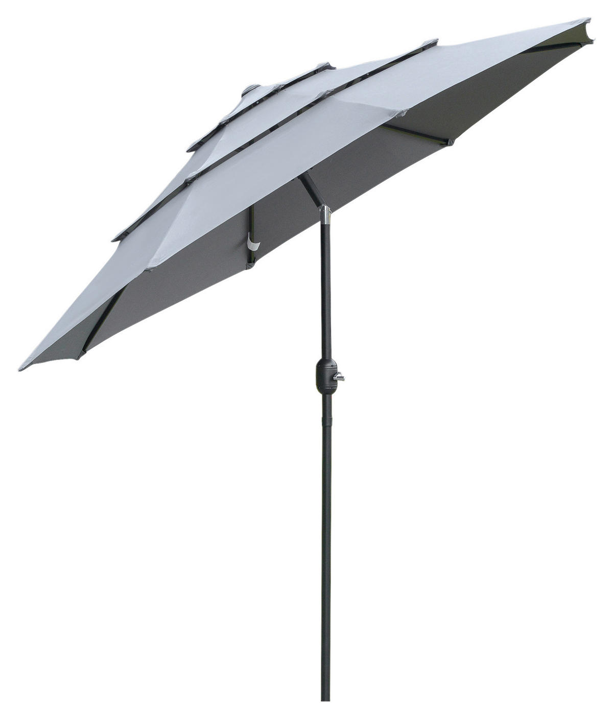 Outsunny Sonnenschirm dunkelgrau Stahl H/D: ca. 235x265 cm Sonnenschirm - schwarz/dunkelgrau (265,00/235,00cm) - Outsunny