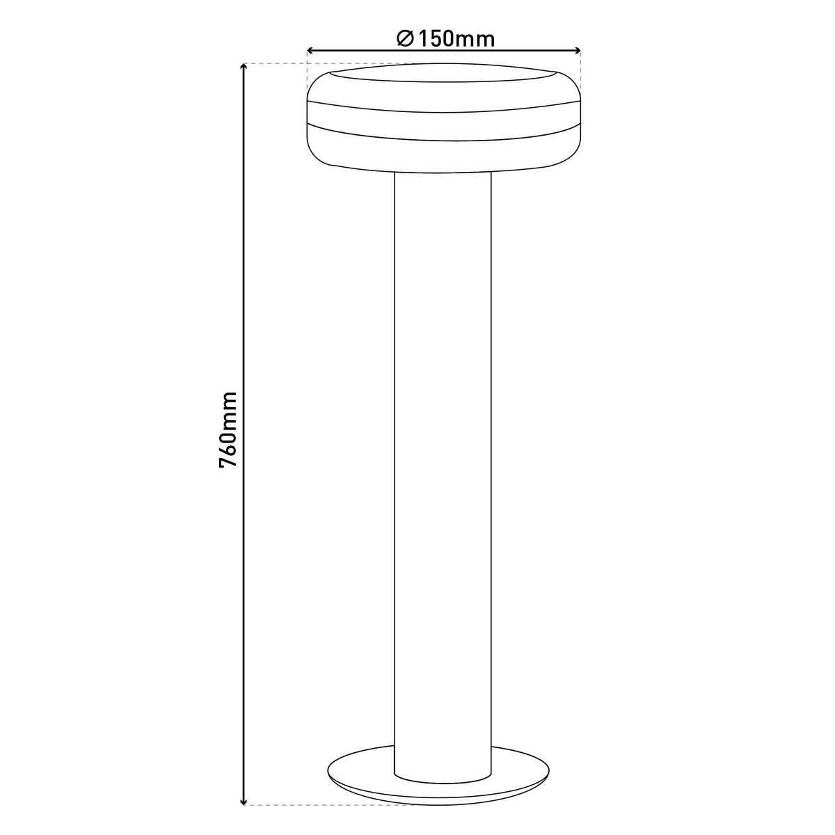 Näve Leuchten LED-Außensockelleuchte 2095997 anthrazit Metall Kunststoff H/D: ca. 76x15 cm LED-Außensockelleuchte "Pilz" - anthrazit (15,00/76,00cm) - Näve Leuchten