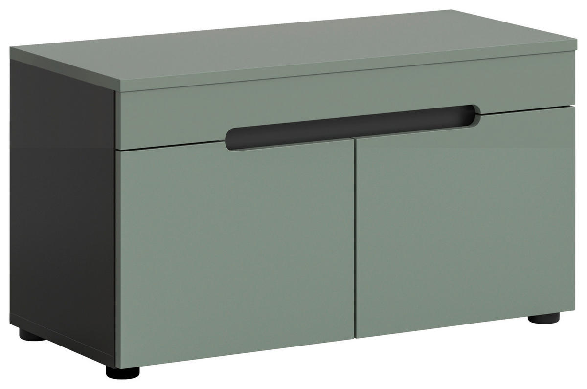 Sitzbank Canu grün basaltgrau Nachbildung B/H/T: ca. 80x45x37 cm Canu - basaltgrau/grün (80,00/45,00/37,00cm) - xonox.home