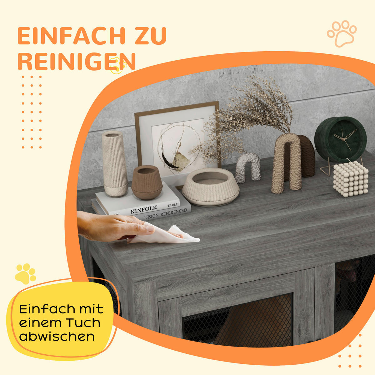 PawHut Hundekäfig grau Spanplatte B/H/L: ca. 60x71,5x94 cm Hundekäfig - grau (94,00/60,00/71,50cm) - PawHut