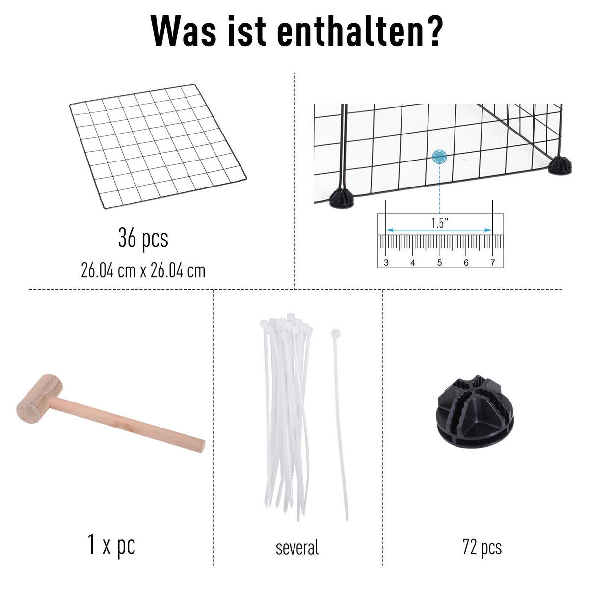 PawHut Laufgitter schwarz Metall B/H/L: ca. 73x73x146 cm Laufgitter - schwarz (146,00/73,00/73,00cm) - PawHut