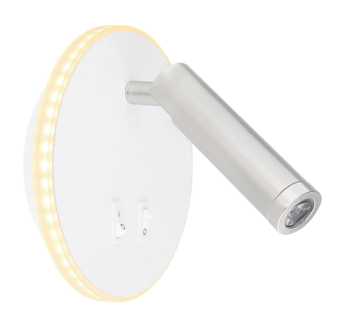 GLOBO LED-Wandleuchte MANY 78405W weiß nickel Opal Metall Kunststoff L/D: ca. 15x14,6 cm 1 Brennstellen MANY - nickel/weiß (14,60cm) - GLOBO